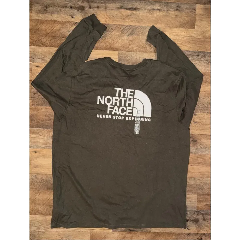 The north face men’s New long sleeve green t shirts